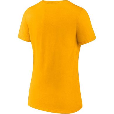 Women's Fanatics Branded Gold/Heathered Gray Nashville Predators 2-Pack V-Neck T-Shirt Set