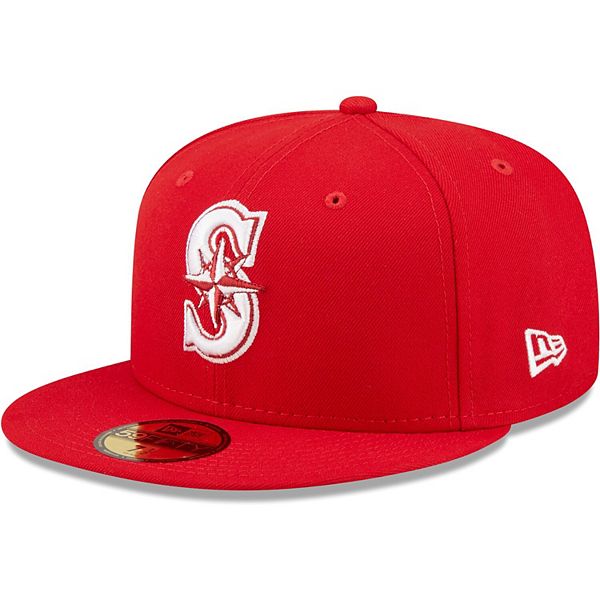 Men's New Era Red Seattle Mariners White Logo 59FIFTY Fitted Hat