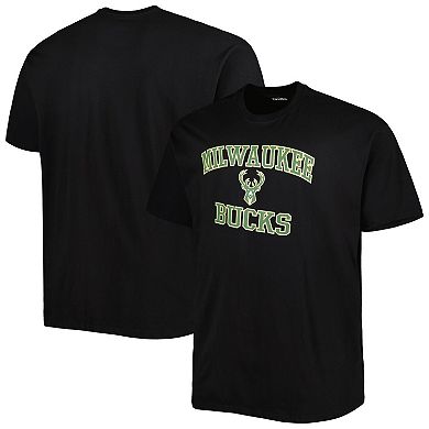 Men's Black Milwaukee Bucks Big & Tall Heart & Soul T-Shirt