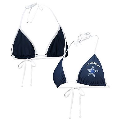 Women's G-III 4Her by Carl Banks Navy Dallas Cowboys Perfect Match Bikini Top