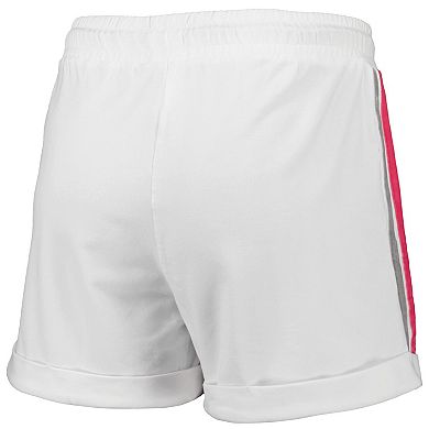 Women's Lusso White/Pink Phoenix Suns Melody Cuffed Tri-Blend Shorts