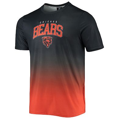 Men's FOCO Navy/Orange Chicago Bears Gradient Rash Guard Swim Shirt