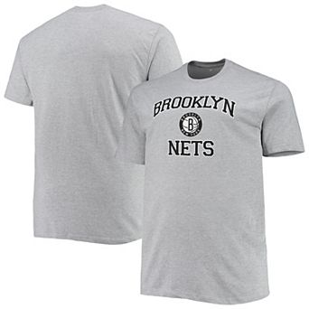 Men's Heathered Gray Brooklyn Nets Big & Tall Heart & Soul T-Shirt