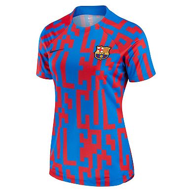 Women's Nike Blue Barcelona 2022/23 Pre-Match Home Performance Top