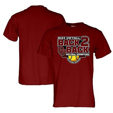 Men's Blue 84 Crimson Oklahoma Sooners Back-to-Back NCAA Softball Women ...