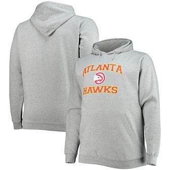 Men's Heathered Gray Atlanta Hawks Big & Tall Heart & Soul Pullover Hoodie
