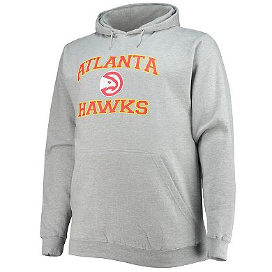 Men's Heathered Gray Atlanta Hawks Big & Tall Heart & Soul Pullover Hoodie