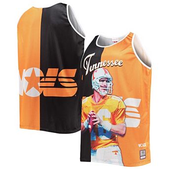 Men's Mitchell & Ness Peyton Manning Black/Tennessee Orange Tennessee Volunteers Sublimated Player Big & Tall Tank Top