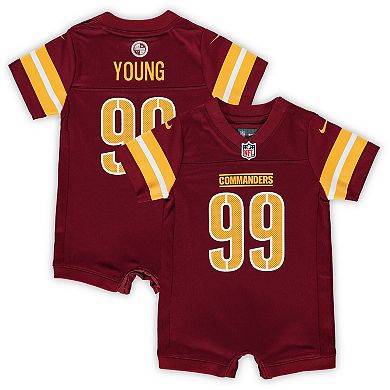 Newborn & Infant Nike Chase Young Burgundy Washington Commanders Game Romper Jersey