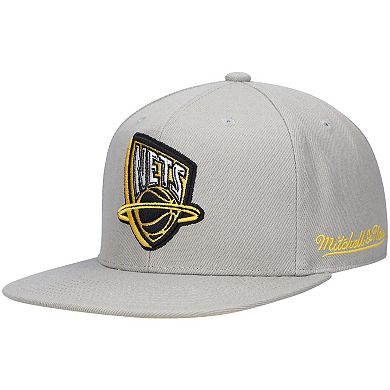 Men's Mitchell & Ness Gray New Jersey Nets Hardwood Classics 35th Anniversary Sunny Gray Fitted Hat