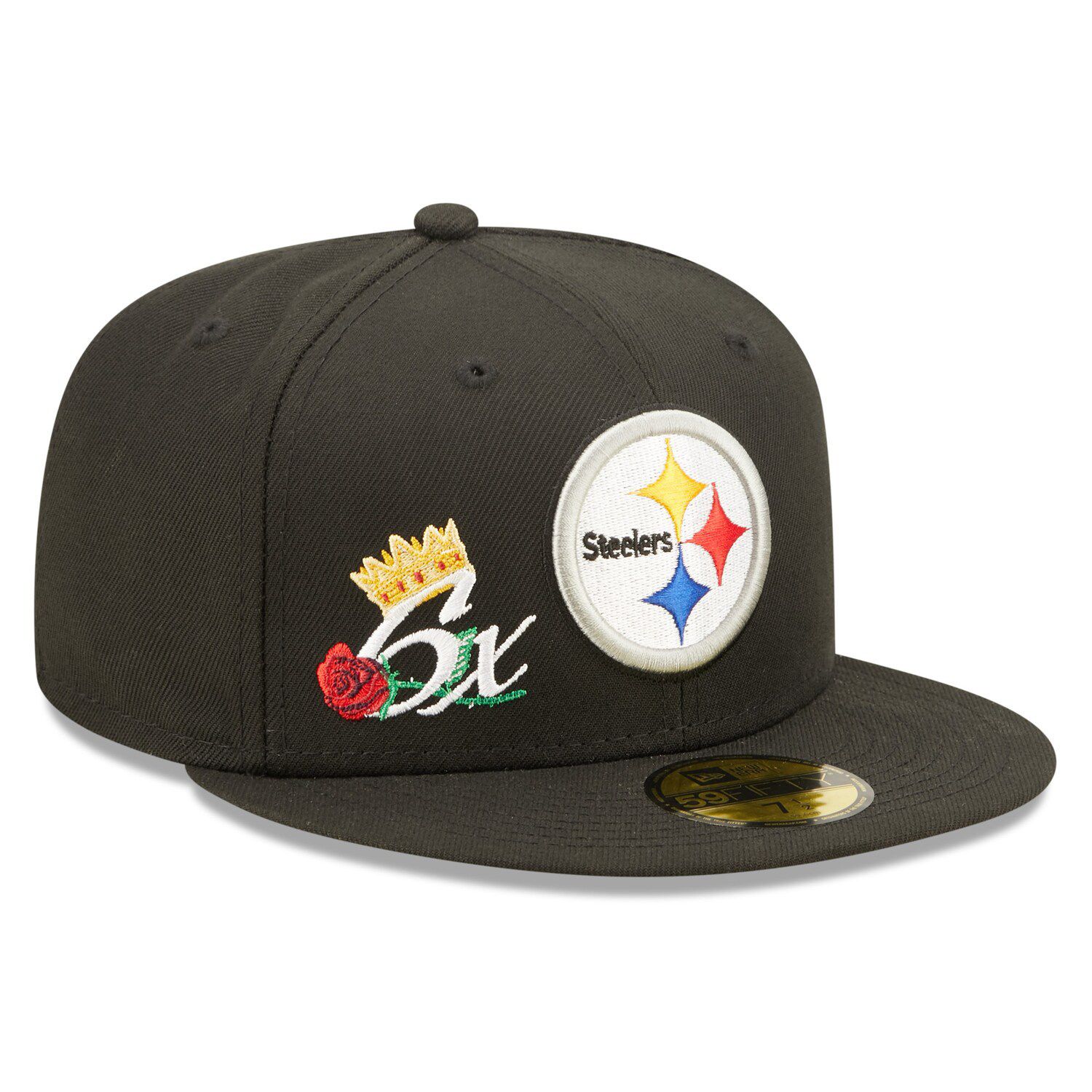 Men's New Era Black Pittsburgh Steelers 2022 Sideline 59FIFTY Low Profile Historic Fitted Hat