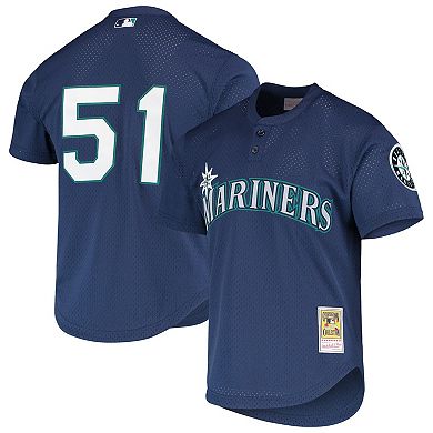 Men's Mitchell & Ness Ichiro Suzuki Royal Seattle Mariners Cooperstown Collection Mesh Batting Practice Jersey