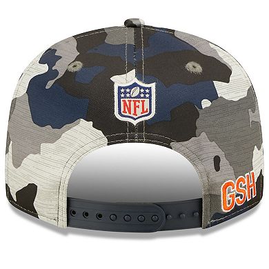 Men's New Era Camo Chicago Bears 2022 NFL Training Camp Official Script 9FIFTY Snapback Adjustable Hat