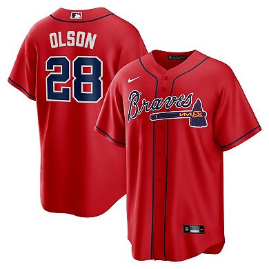 Men's Nike Matt Olson Red Atlanta Braves Alternate Replica Player Jersey