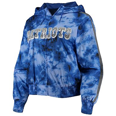 Women's Mitchell & Ness Navy New England Patriots Galaxy Full-Zip Windbreaker Hoodie Jacket