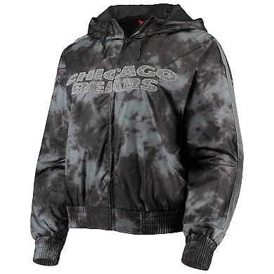 Women's Mitchell & Ness Black Chicago Bears Galaxy Full-Zip Windbreaker Hoodie Jacket