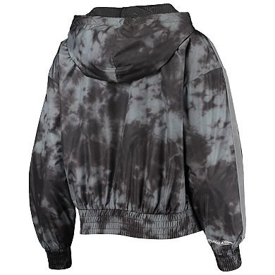 Women's Mitchell & Ness Black Chicago Bears Galaxy Full-Zip Windbreaker Hoodie Jacket