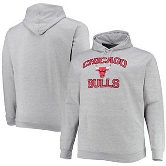 Men's Heathered Gray Chicago Bulls Big & Tall Heart & Soul Pullover Hoodie