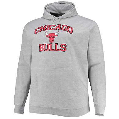 Men's Heathered Gray Chicago Bulls Big & Tall Heart & Soul Pullover Hoodie