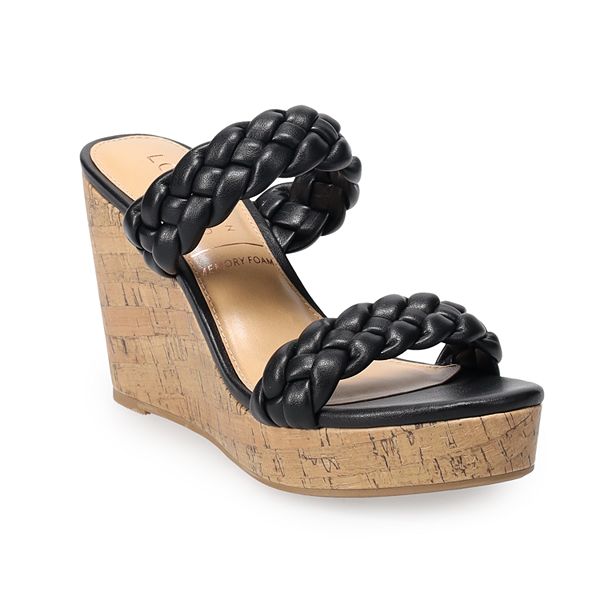 Kohls black wedge discount sandals