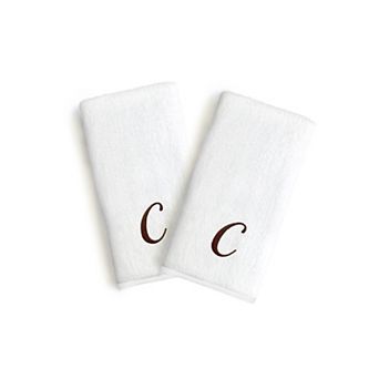Linum Home Textiles Monogrammed Luxury Turkish Cotton Novelty Hand Towels 2-pack Set