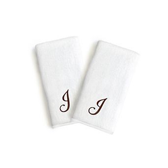 Linum Home Textiles Monogrammed Luxury Turkish Cotton Novelty Hand Towels 2-pack Set