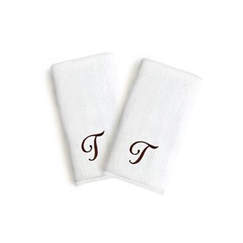 Linum Home Textiles Monogrammed Luxury Turkish Cotton Novelty Hand Towels 2-pack Set