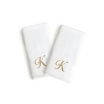 Linum Home Textiles Monogrammed Luxury Turkish Cotton Novelty Hand Towels 2-pack Set