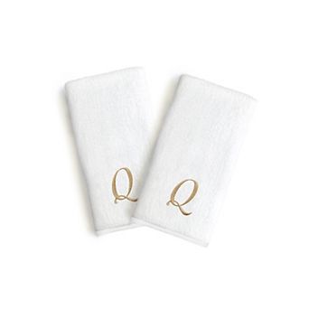 Linum Home Textiles Monogrammed Luxury Turkish Cotton Novelty Hand Towels 2-pack Set