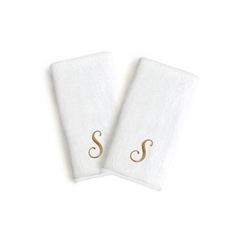 Linum Home Textiles Monogrammed Luxury Turkish Cotton Novelty Hand Towels 2-pack Set