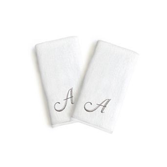 Linum Home Textiles Monogrammed Luxury Turkish Cotton Novelty Hand Towels 2-pack Set