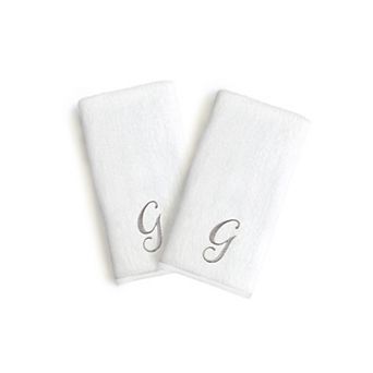 Linum Home Textiles Monogrammed Luxury Turkish Cotton Novelty Hand Towels 2-pack Set