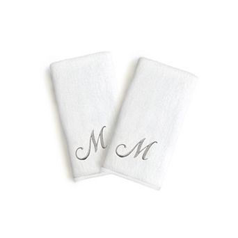 Linum Home Textiles Monogrammed Luxury Turkish Cotton Novelty Hand Towels 2-pack Set