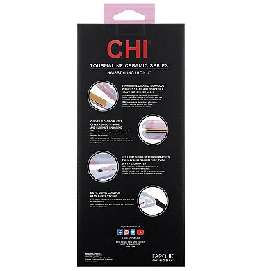 CHI Style Series Tourmaline Ceramic 1-in. Hairstyling Iron with Detangling Brush