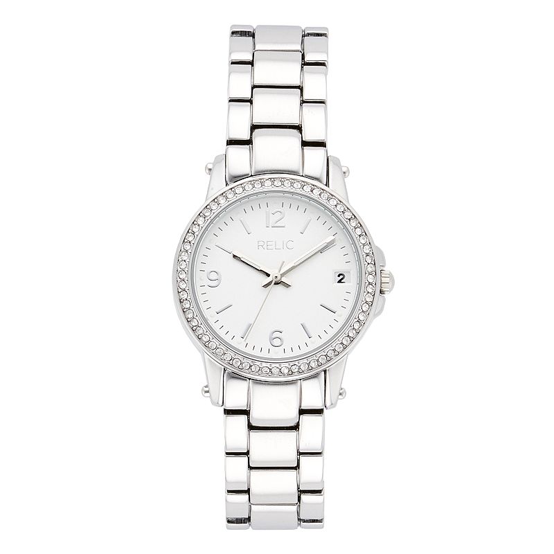 Relic by Fossil Womens Matilda Silver Tone Glitz Watch, Size: Small