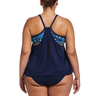 Plus Size Nike Layered Tankini Swimsuit Top