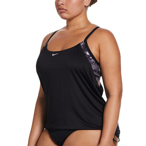 Nike Women's Plus Size Tie Dye Layered Tankini Top at