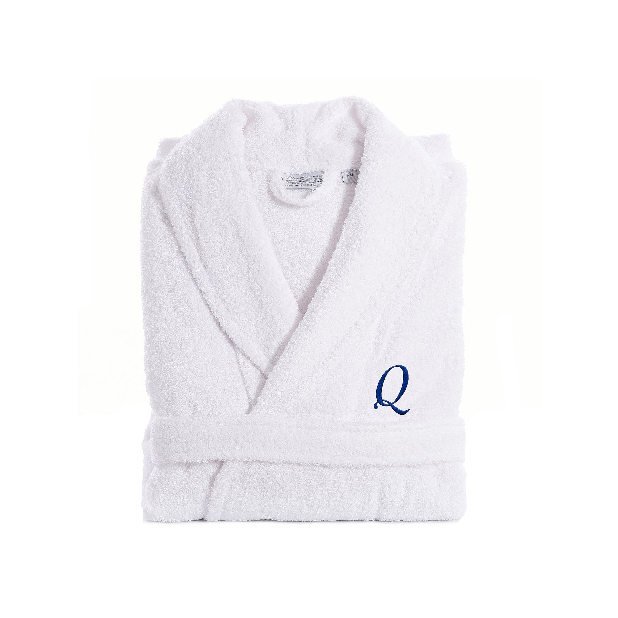 Linum Home Textiles Turkish Cotton Personalized Unisex Tie Front Terry Bath