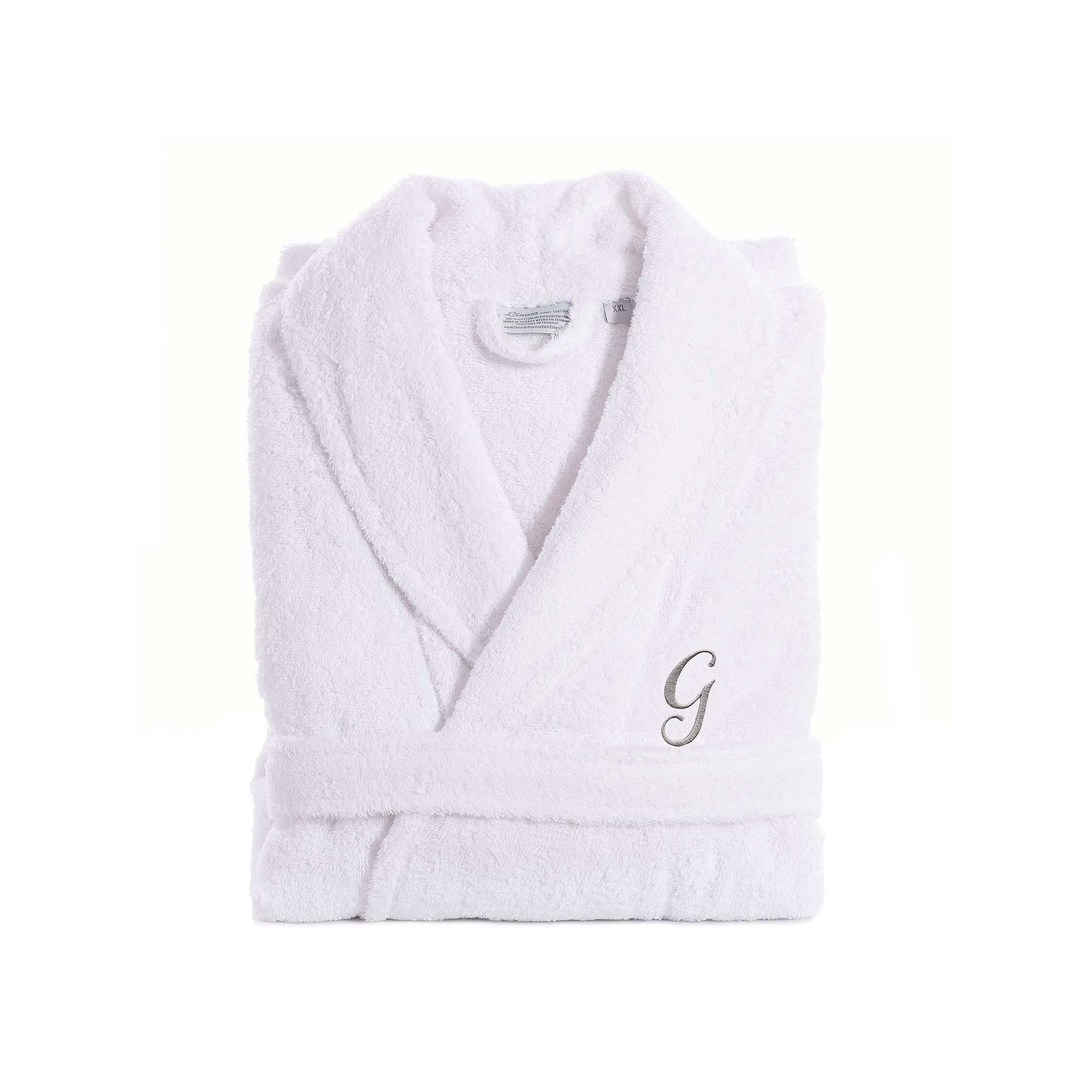 Linum Home Textiles Turkish Cotton Personalized Unisex Tie Front Terry Bath