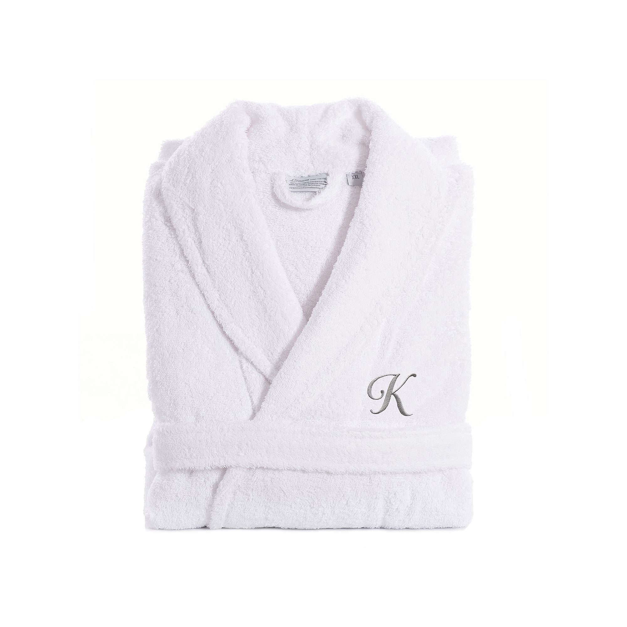 Linum Home Textiles Turkish Cotton Personalized Unisex Tie Front Terry Bath