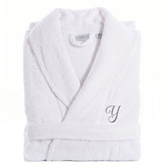 Linum Home Textiles Turkish Cotton Personalized Unisex Tie Front Terry Bathrobe