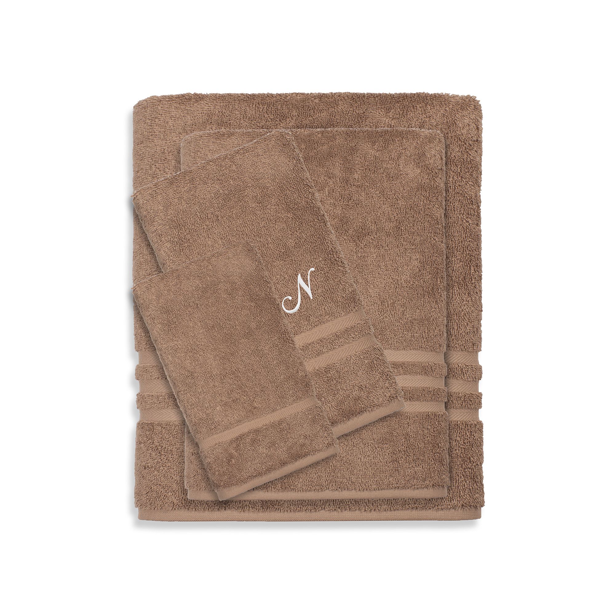 Linum Home Textiles Turkish Cotton Denzi 4-piece Personalized Towel Set