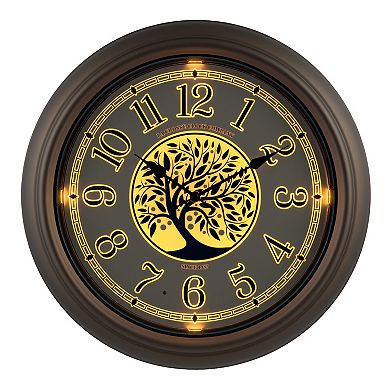 La Crosse Technology 403-3246BR 18-Inch Indoor/Outdoor Bronze Lux Lighted Dial Quartz Analog Wall Clock