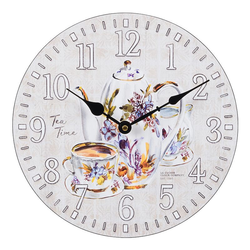 La Crosse Technology 404-2631T-INT 12-Inch Tea Time Quartz Wall Clock, Mult