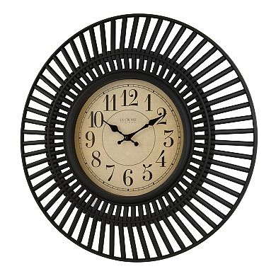 La Crosse Technology 404-3051 20-Inch Brown Covington Quartz Analog Wall Clock