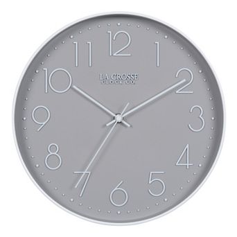 La Crosse Technology 404-3831 in 12-Inch Gray Quartz Analog Wall Clock