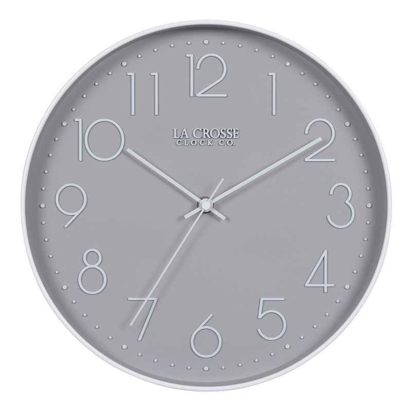 La Crosse Technology 404-3831-INT 12-Inch Gray Quartz Analog Wall Clock, Gr