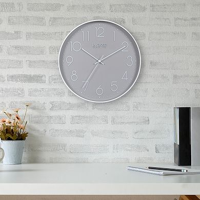 La Crosse Technology 404-3831-INT 12-Inch Gray Quartz Analog Wall Clock