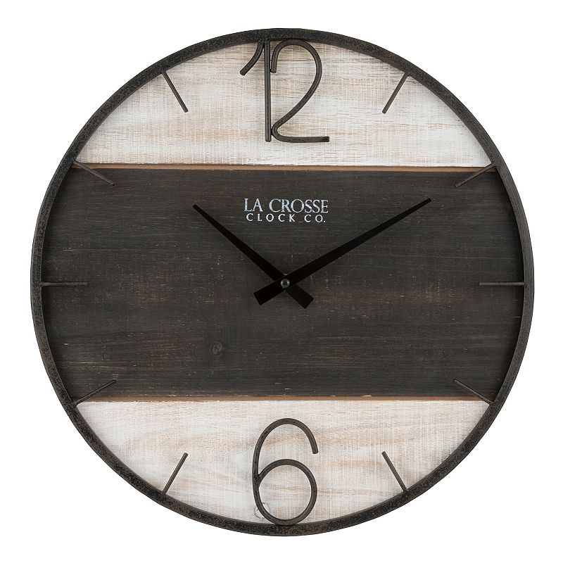 La Crosse Technology 404-4040 16-Inch Ironwood Quartz Wall Clock, Brown