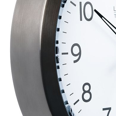 La Crosse Technology 404-54667-INT 10-Inch Atomic Chapter Ring Stainless Steel Analog Clock